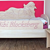 Bibi-Blocksberg-Bett mit Motivteil und Schutz gegen das Herausfallen